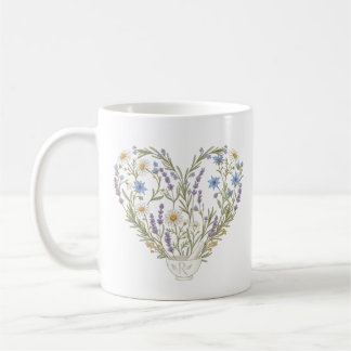 Caneca De Café Farmácia Botânica Coração Ervas Flor