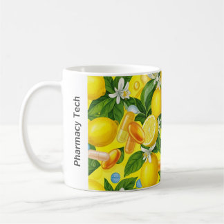 Caneca De Café Farmácia personalizada limão amarelo