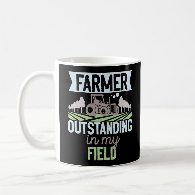 Caneca De Café Farmer Em Meu Trator De Campo (Esquerda)