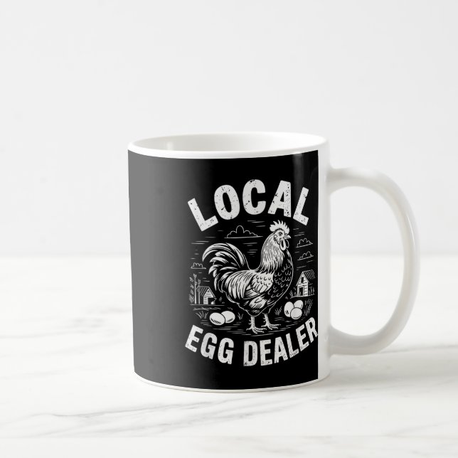 Caneca De Café Farmho De Páscoa De Frango Funny Com Revenda De Ov (Direita)
