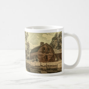 Caneca De Café Farmhouse Chic Barn Russo do País Ocidental