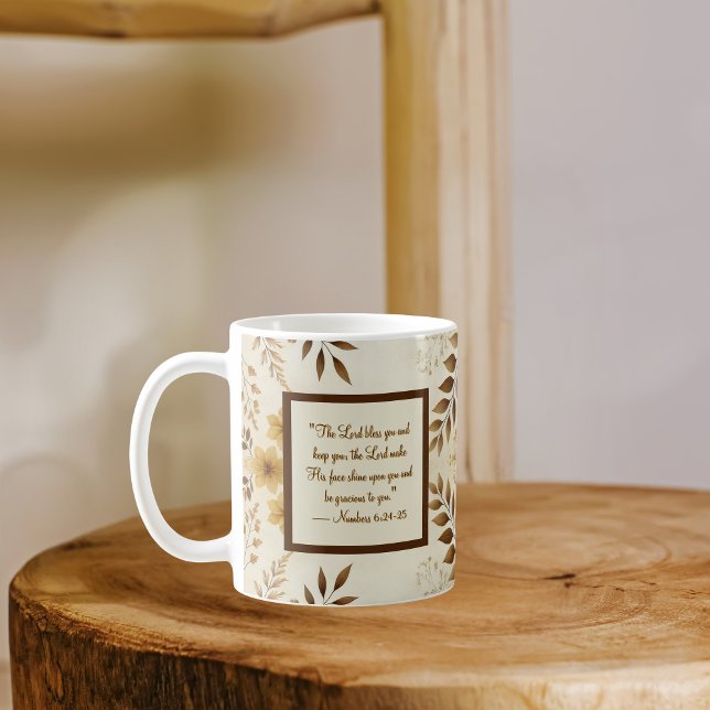 Caneca De Café Farmhouse Floral Morning Bênção Mug (Criador carregado)