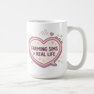 Caneca De Café Farming Sims Maior Que Console de Coração da Vida