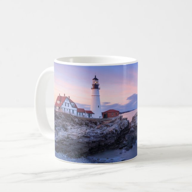Caneca De Café Faróis | Cabo Elizabeth, Maine (Frente Esquerda)