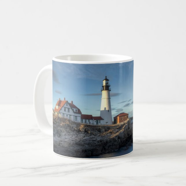 Caneca De Café Faróis | Farol de Cabeça de Portland (Frente Esquerda)