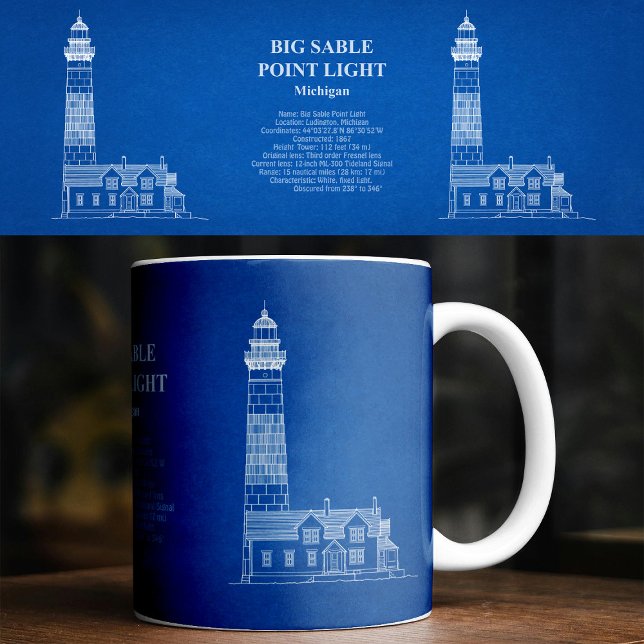 Caneca De Café Farol Big Sable Point - Michigan - AD (Big Sable Point Lighthouse - Michigan – AD. Coffee Mug)