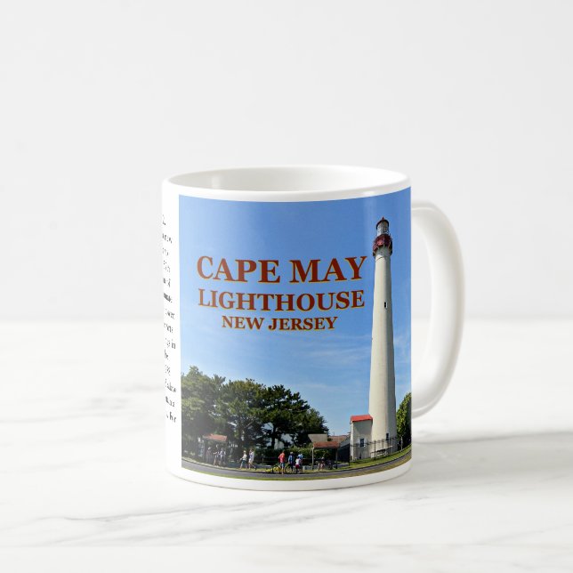 Caneca De Café Farol Cape May, New Jersey Mug (Frente Esquerda)