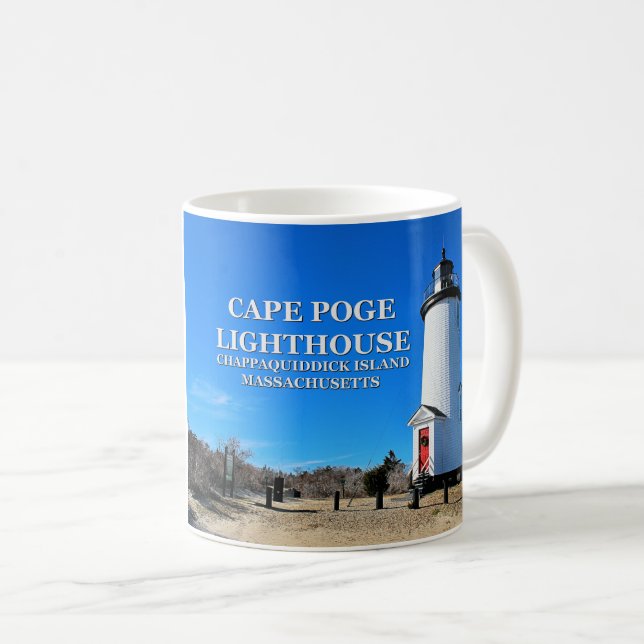 Caneca De Café Farol Cape Poge, Massachusetts Mug (Frente Esquerda)