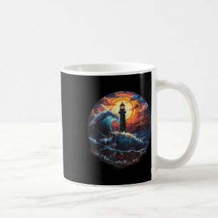 Caneca De Café Farol Casa à Beira-Mar Vela Mar Embarcação Luz