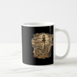 Caneca De Café Farol Casa à Beira-Mar Vela Mar Embarcação Luz