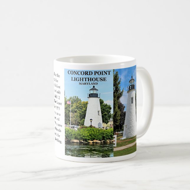 Caneca De Café Farol Concord Point, Maryland Mug (Frente Esquerda)