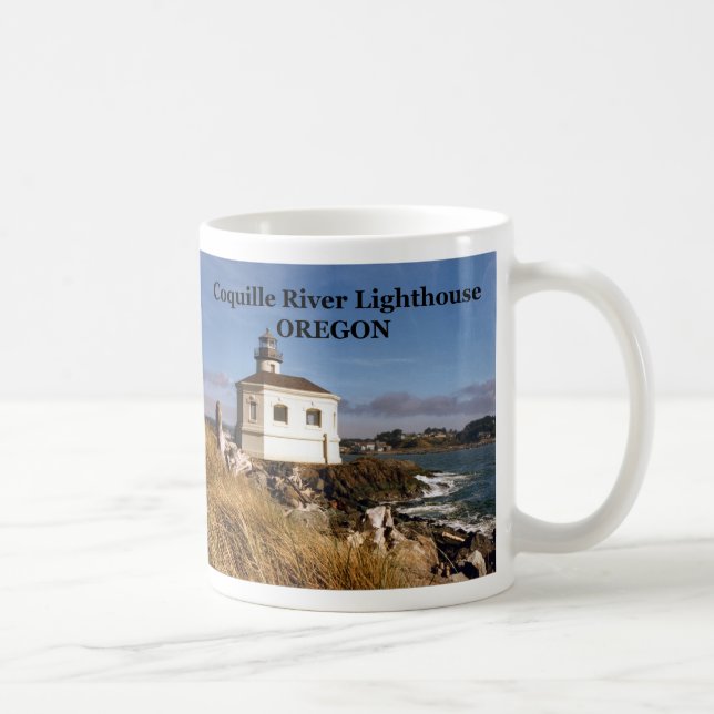 Caneca De Café Farol Coquille River, Oregon Mug (Direita)