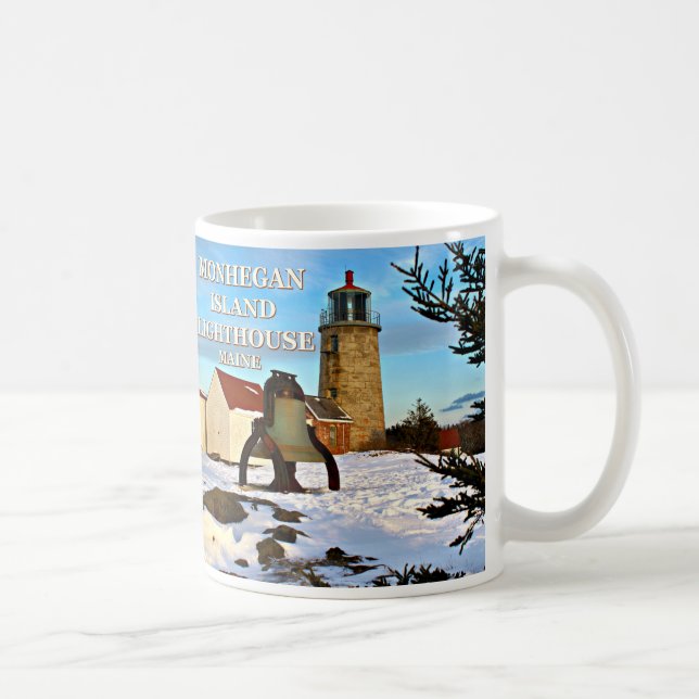 Caneca De Café Farol da Ilha Monhegan, Maine Mug (Direita)