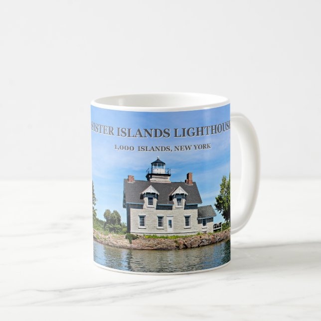 Caneca De Café Farol das Ilhas Sister, New York Mug (Frente Esquerda)