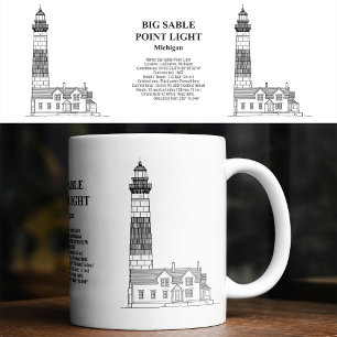 Caneca De Café Farol de Big Sable Point - Michigan - BD