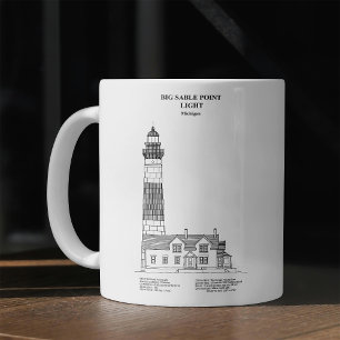 Caneca De Café Farol de Big Sable Point - Michigan - BD