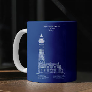 Caneca De Café Farol de Big Sable Point - Michigan – DC