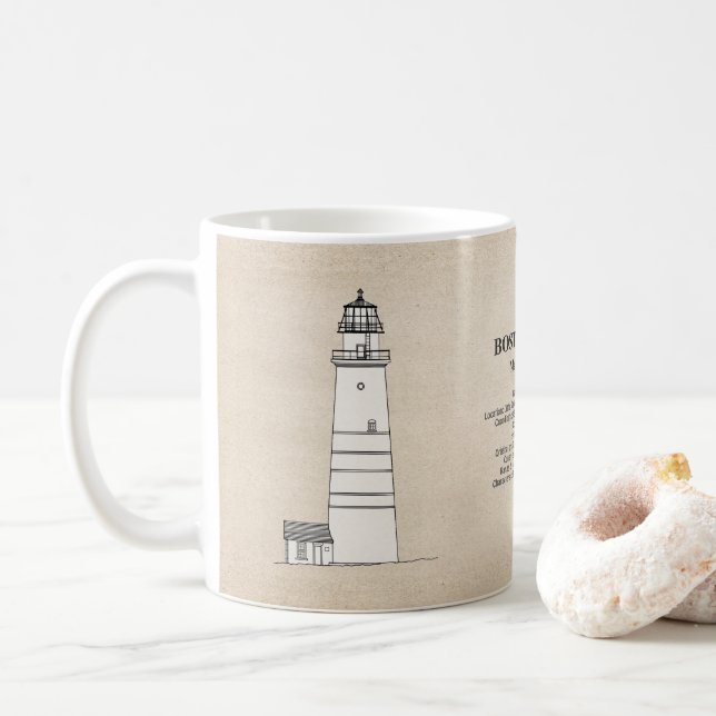 Caneca De Café Farol de Boston Light - Massachusetts - SBD (Com Donut)
