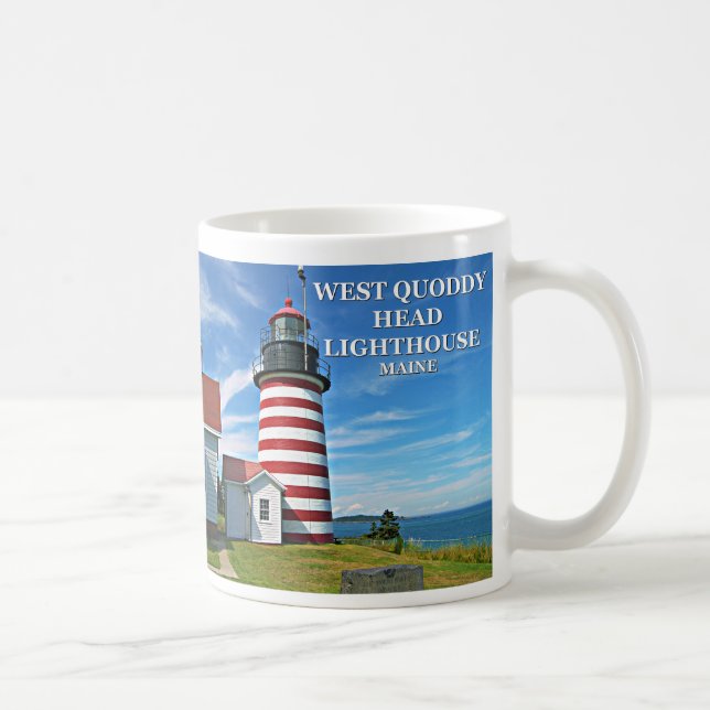 Caneca De Café Farol de Cabeça de Quoddy Ocidental, Maine Mug (Direita)