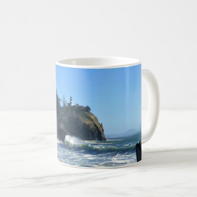 Caneca De Café Farol de Desapontamento de Cabo, Washington (Frente Esquerda)