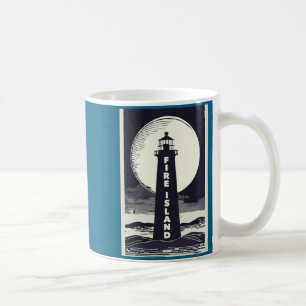 Caneca De Café Farol de Fire Island Nova York Lua