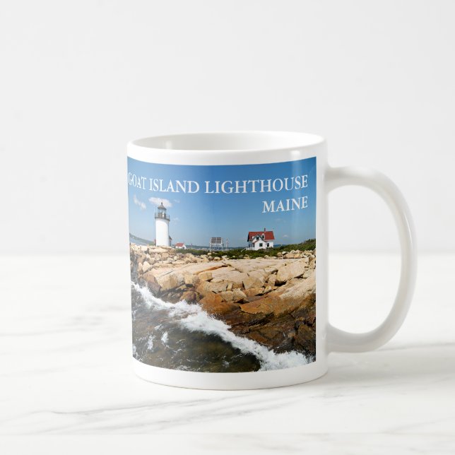 Caneca De Café Farol de Goat Island, Maine Mug (Direita)