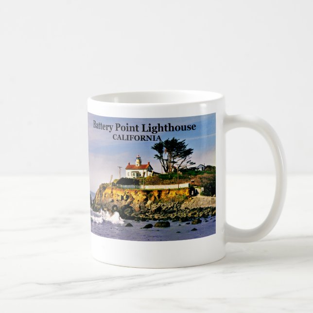 Caneca De Café Farol de Ponto de Bateria, California Mug (Direita)
