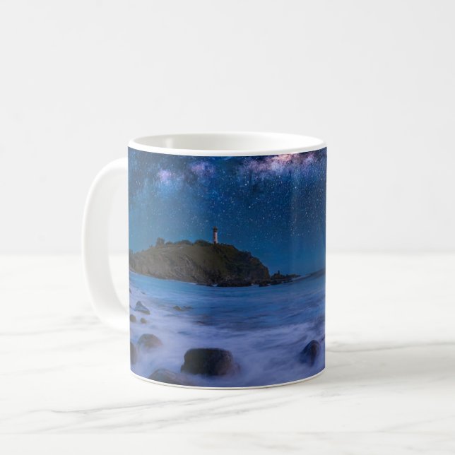 Caneca De Café Farol de salvação | Via Látea Ilha Krabi (Frente Esquerda)