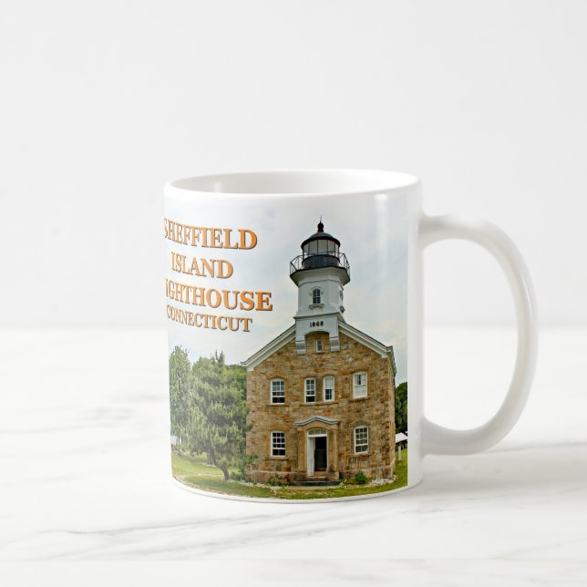 Caneca De Café Farol de Sheffield Island, Connecticut (Direita)