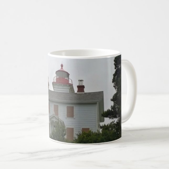 Caneca De Café Farol de Yaquina Bay, OR (Frente Esquerda)