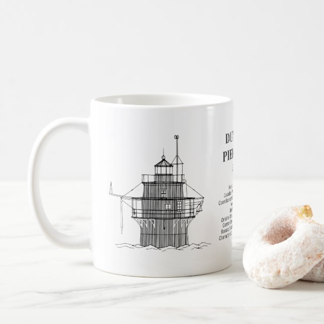 Caneca De Café Farol Duxbury Pier Light - Massachusetts - BD (Com Donut)