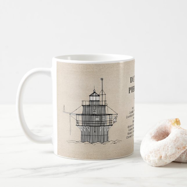 Caneca De Café Farol Duxbury Pier Light - Massachusetts - SBD (Com Donut)