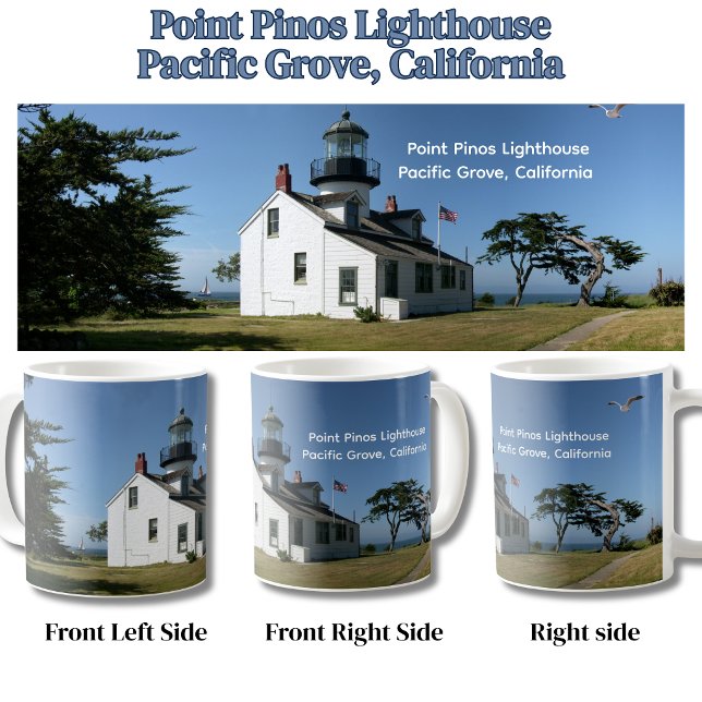 Caneca De Café Farol Histórico Point Pinos Califórnia (Historic Point Pinos Lighthouse Pacific Grove, California Mug)