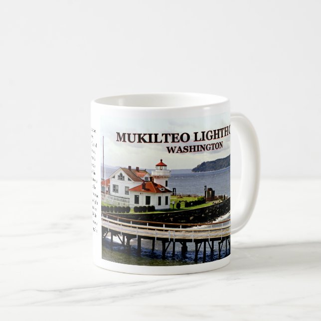 Caneca De Café Farol Mukilteo, Washington Mug (Frente Esquerda)