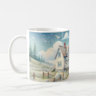 Caneca De Café Farol Pastel Sonhador à Beira-Mar
