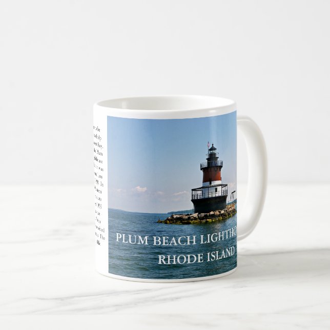 Caneca De Café Farol Plum Beach, Rhode Island Mug (Frente Esquerda)