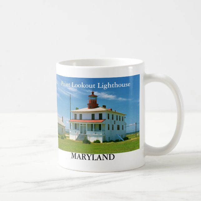 Caneca De Café Farol Point Lookout, Maryland Mug (Direita)