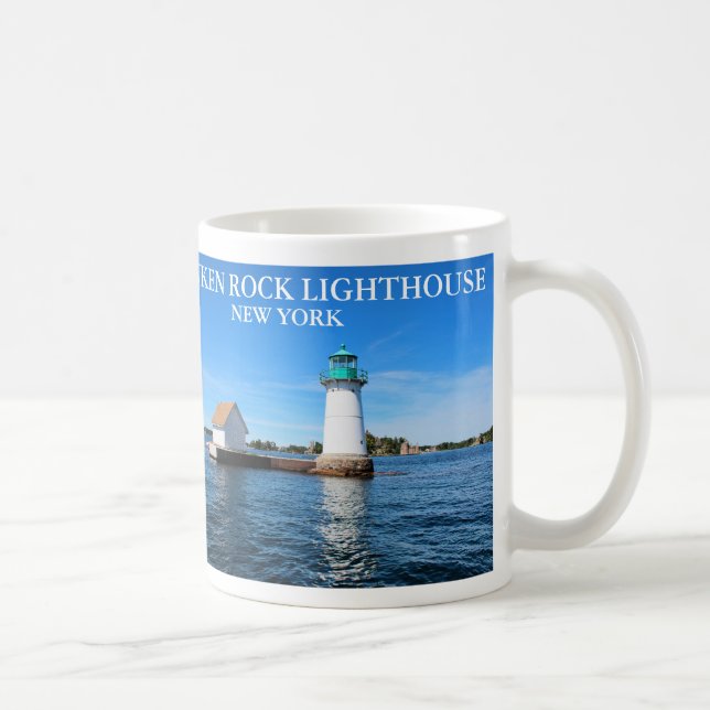 Caneca De Café Farol Sunken Rock, Nova York (Direita)