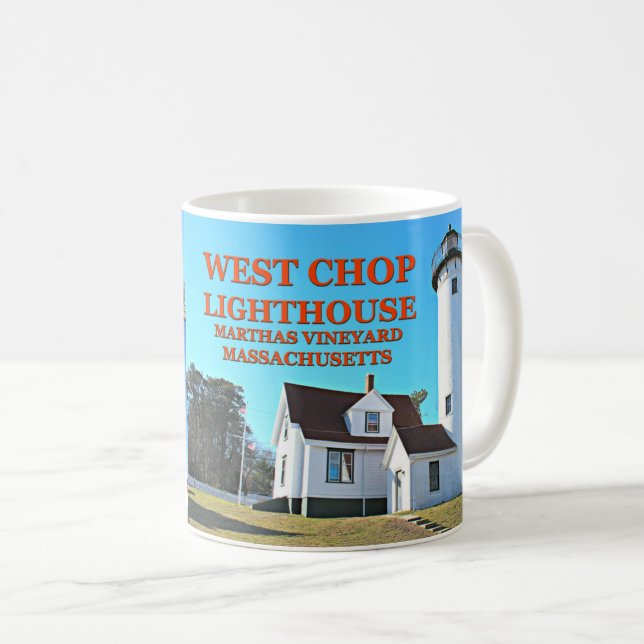 Caneca De Café Farol West Chop, Marthas Vineyard MÃE Mug (Frente Esquerda)