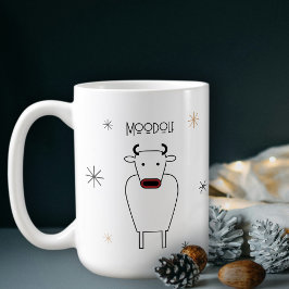 Caneca De Café Farto Minimalista Renas de Nariz Vermelho Pun