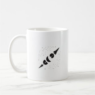 Caneca De Café Fases da Lua Foguete Exploração Espacial Astronomi