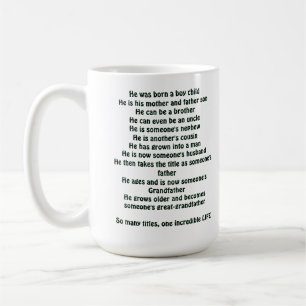 Caneca De Café “Fases da Vida de um Homem Camiseta”