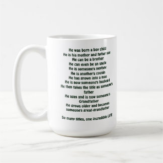 Caneca De Café “Fases da Vida de um Homem Camiseta”