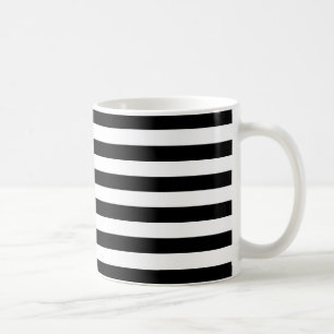 Caneca De Café Fashion Luxury, listras brancas e pretas Trendy Cu