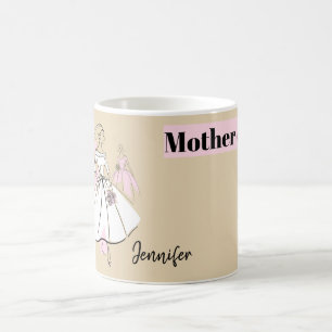 Caneca De Café Fashion Noiva Grupo Neutro Mãe Nome da Noiva