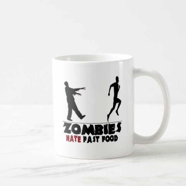 Caneca De Café Fast food engraçado dos zombis (Direita)