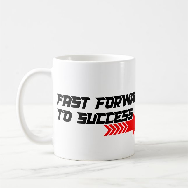 Caneca De Café Fast Forward – Bold Red Motivation Quote Design (Esquerda)