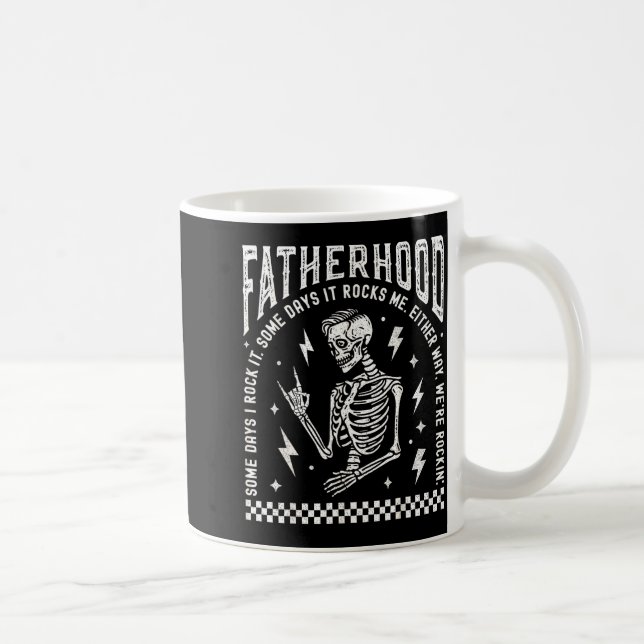 Caneca De Café Fatherhood Some Days I Rock It Skeleton Dad Tour F (Direita)
