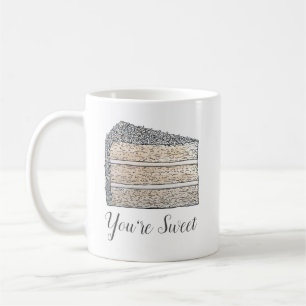 Caneca De Café Fatia de bolo de coco do Sul Você é Obrigado doce