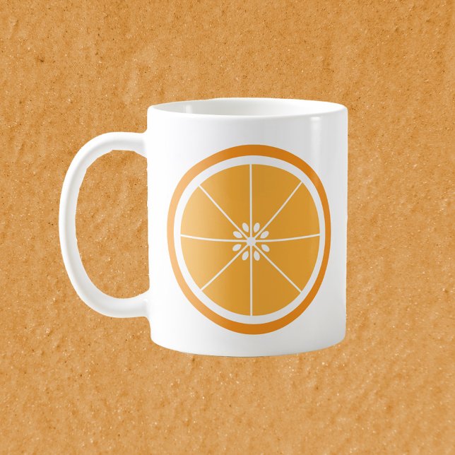 Caneca De Café Fatia de Citros de Fruta Laranja (A mug featuring an orange slice on each side)